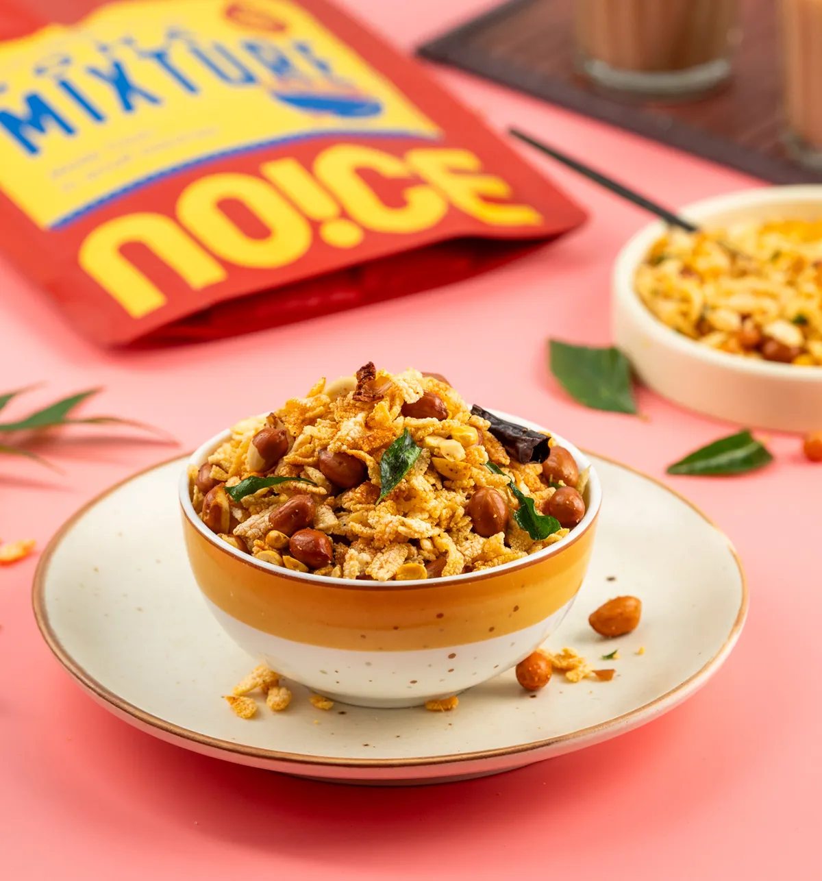 NOICE poha mixture crispy namkeen snack with nuts and curry leaves