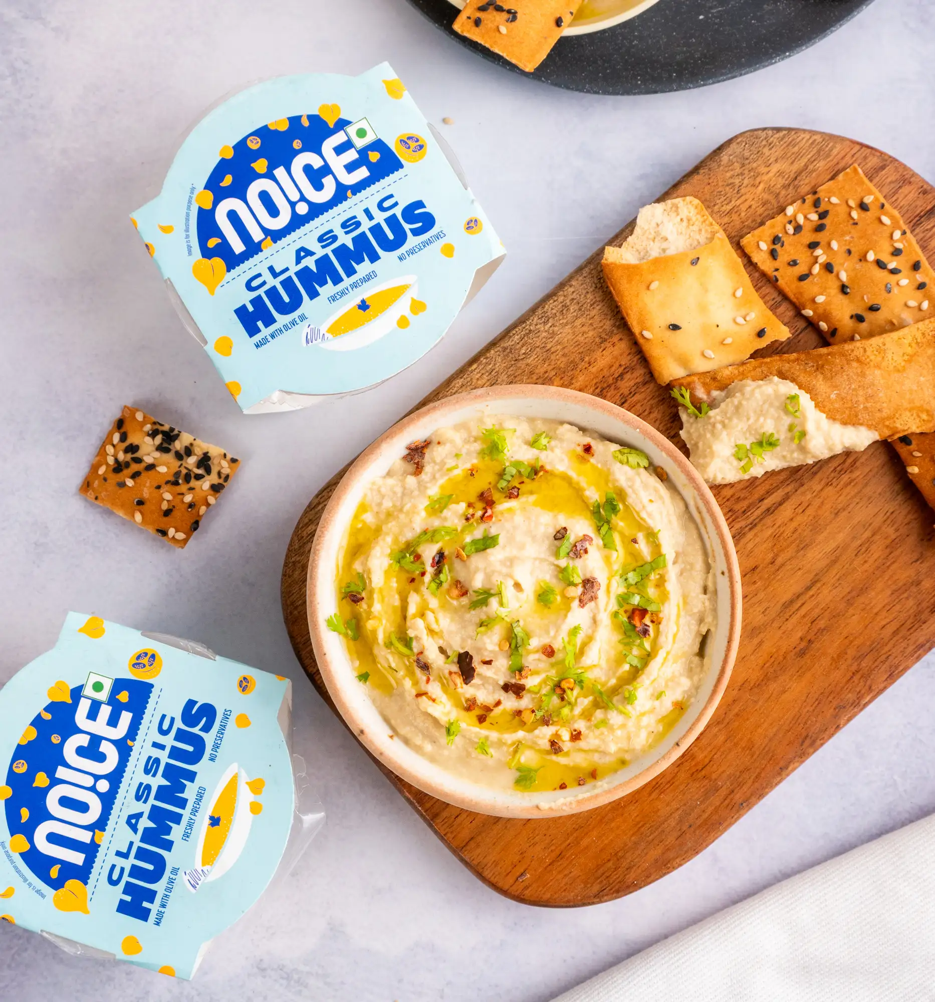 NOICE lebanese hummus creamy chickpea dip with olive oil fresh spread