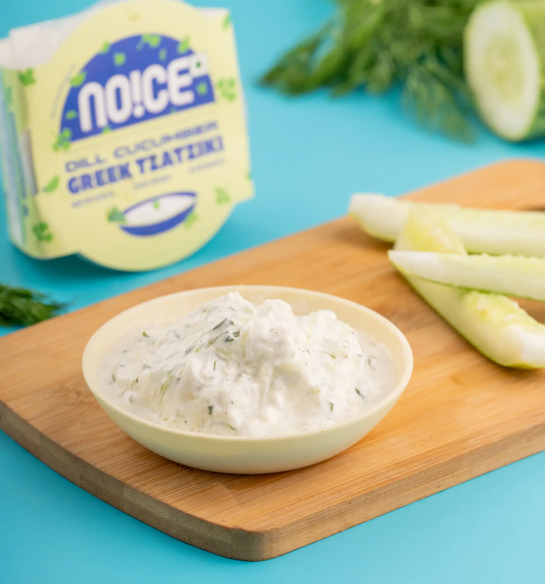 NOICE dill cucumber tzatziki creamy yogurt dip with olive oil and herbs