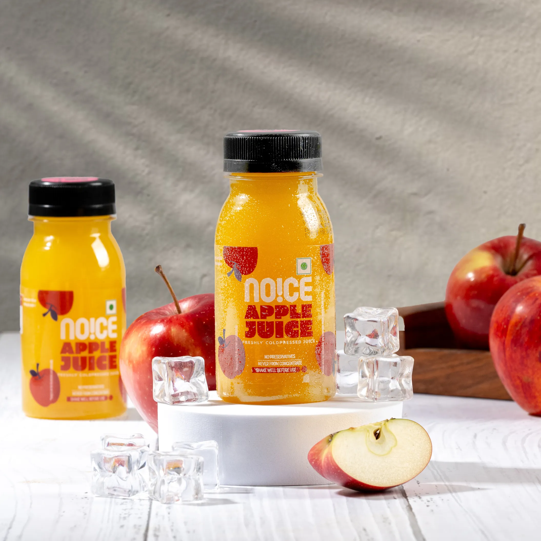 NOICE Fresh Apple Juice made from freshly cold-pressed apples with no added sugar and no preservatives.