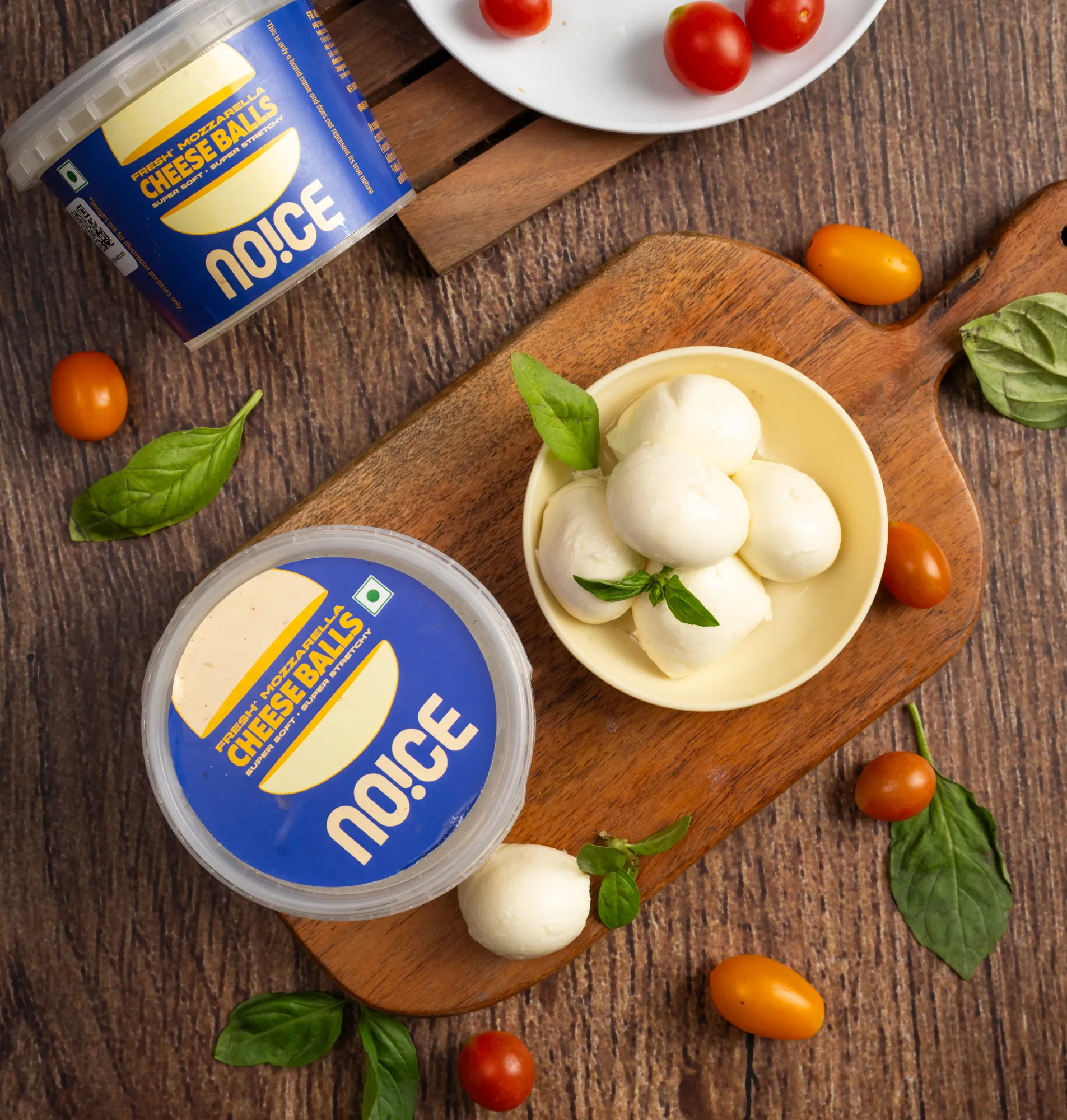 NOICE Fresh Mozzarella Cheese Balls (Bocconcini) traditionally crafted in small batches with a soft, creamy texture and no preservatives.
