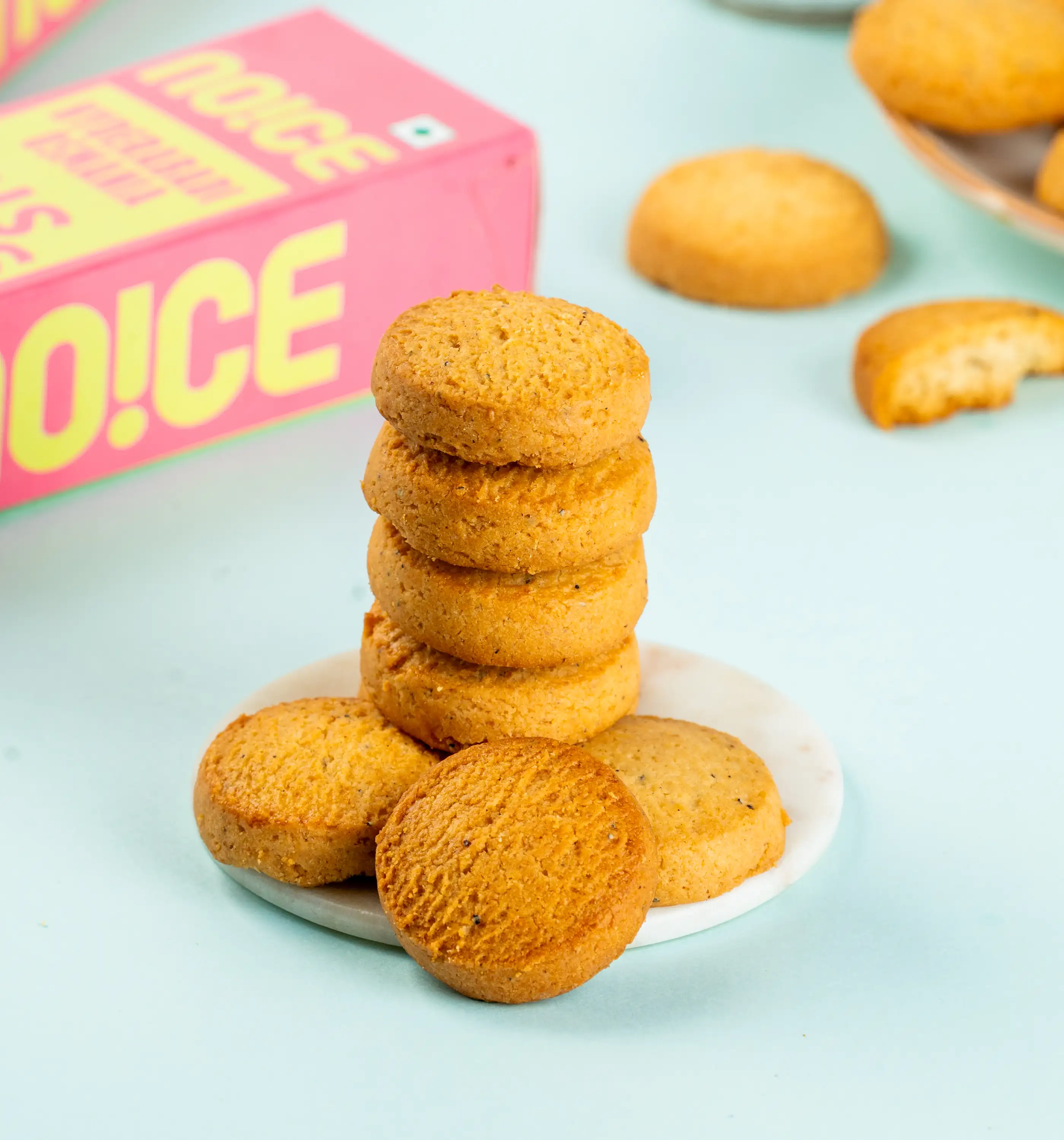 NOICE Hyderabadi Osmania biscuits handcrafted with butter and zero palm oil for an authentic tea-time experience.