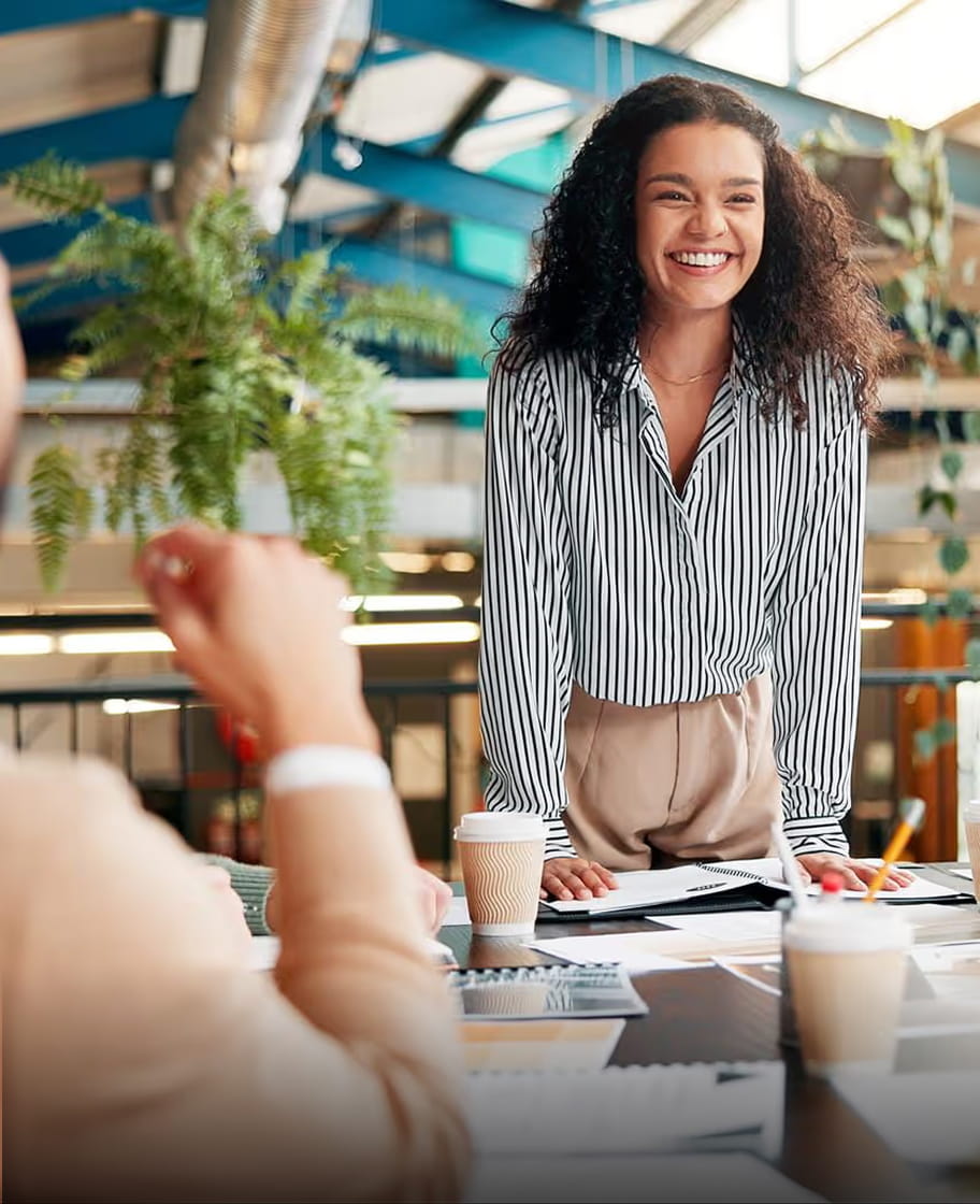 lady smiling and standing