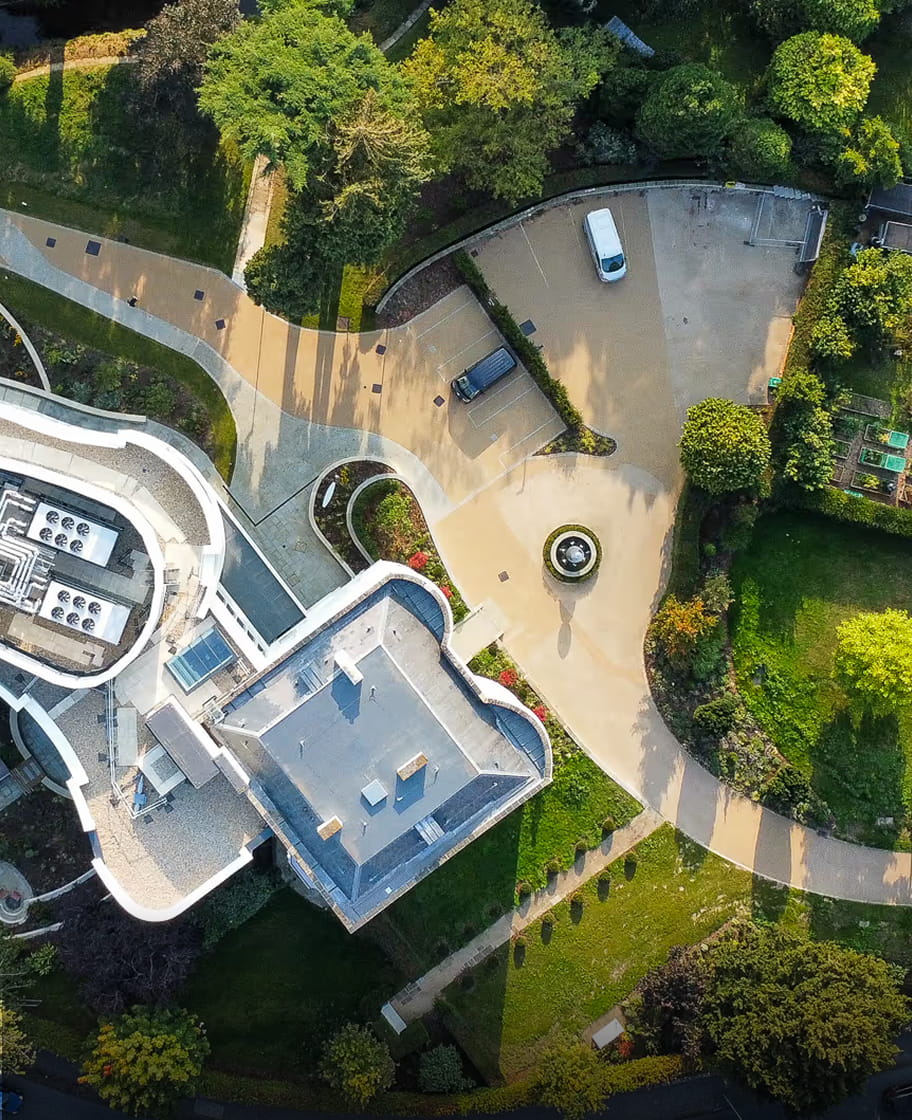 arial shot of work