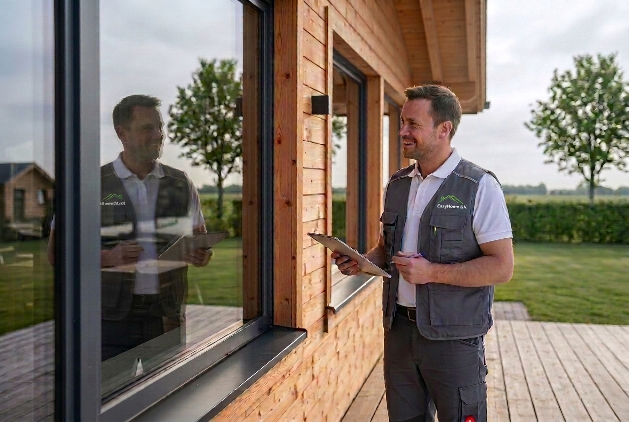 Oplevering van het chalet: de EasyHome-monteur loopt alles samen met u na.