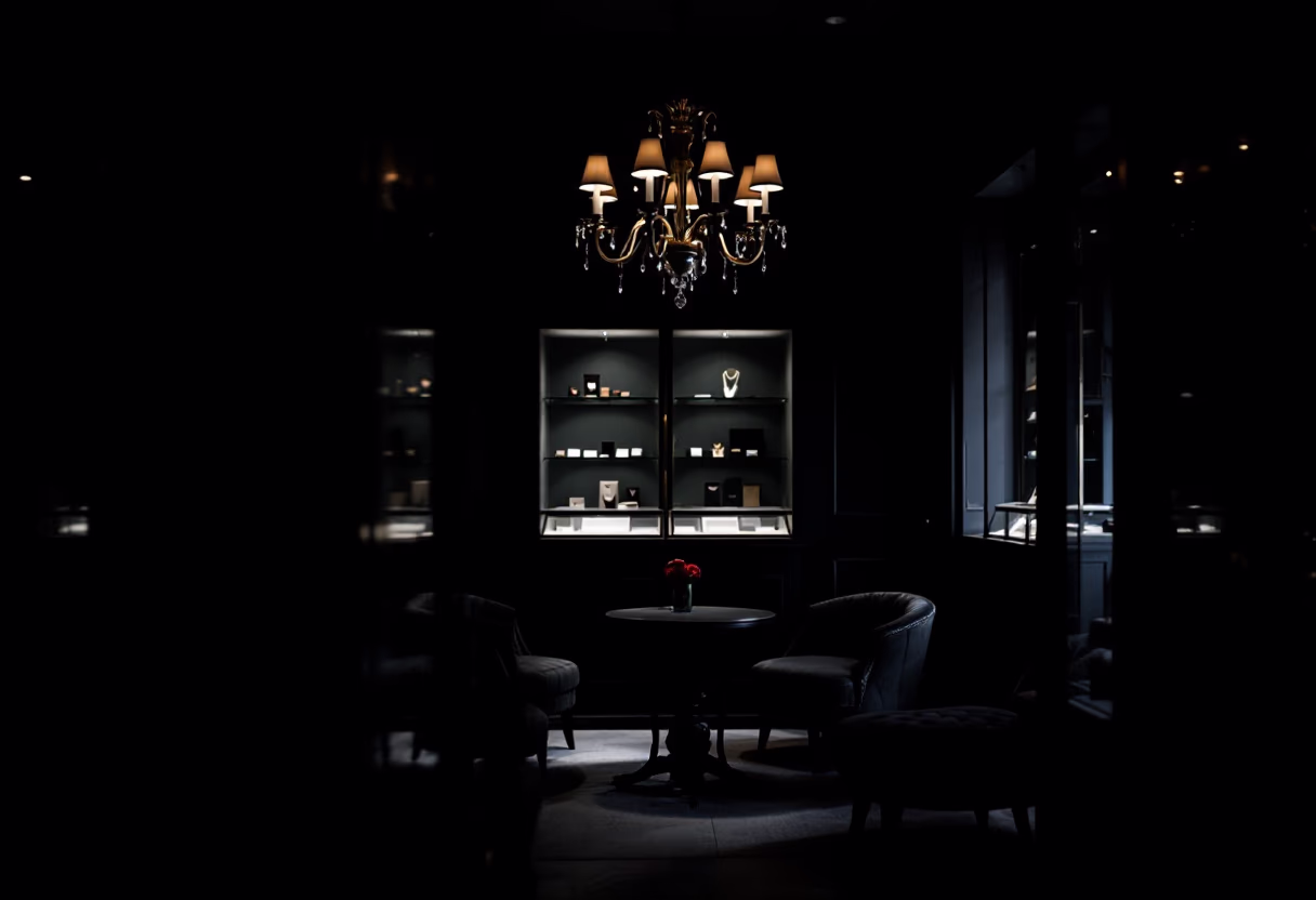 [background image] image of elegant retail setting for a jewelry store