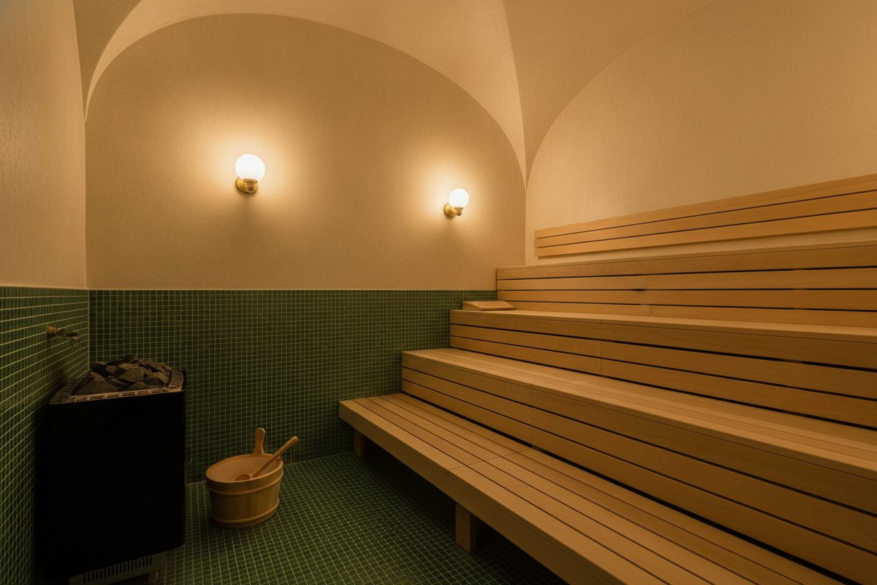Le sauna de bois clair