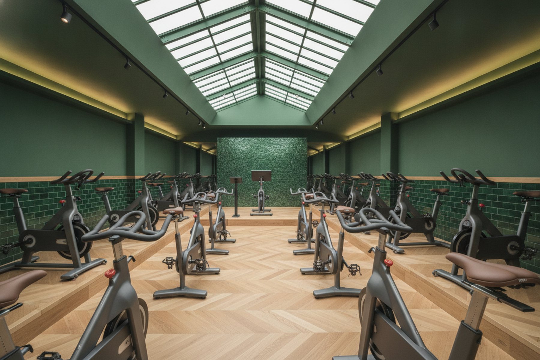 Le studio cycling et son podium