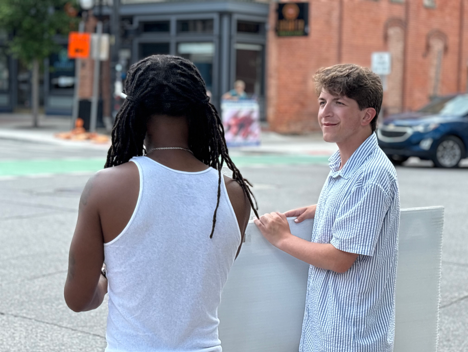 Summer interns during outreach