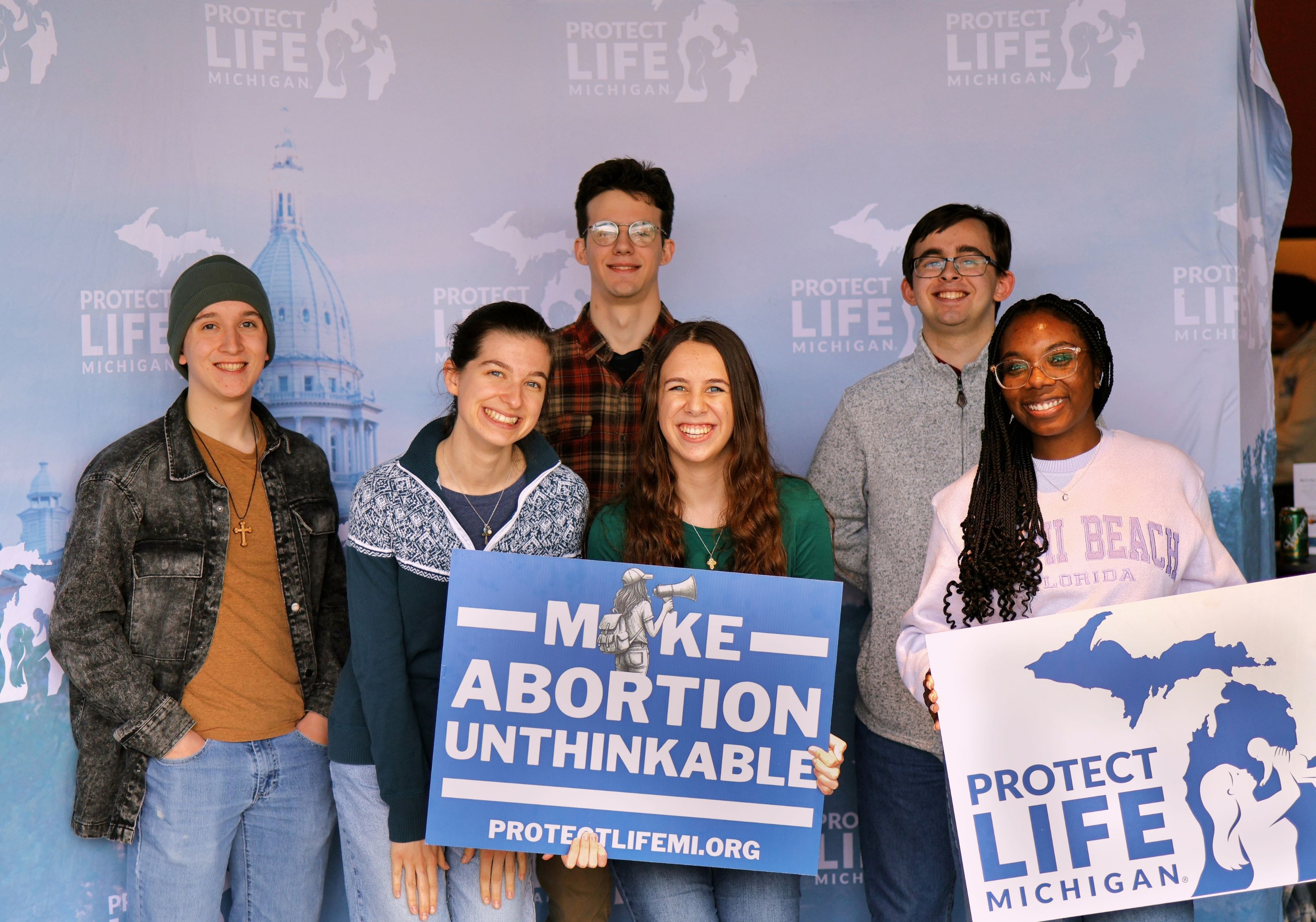 Protect Life Michigan supporters and students together