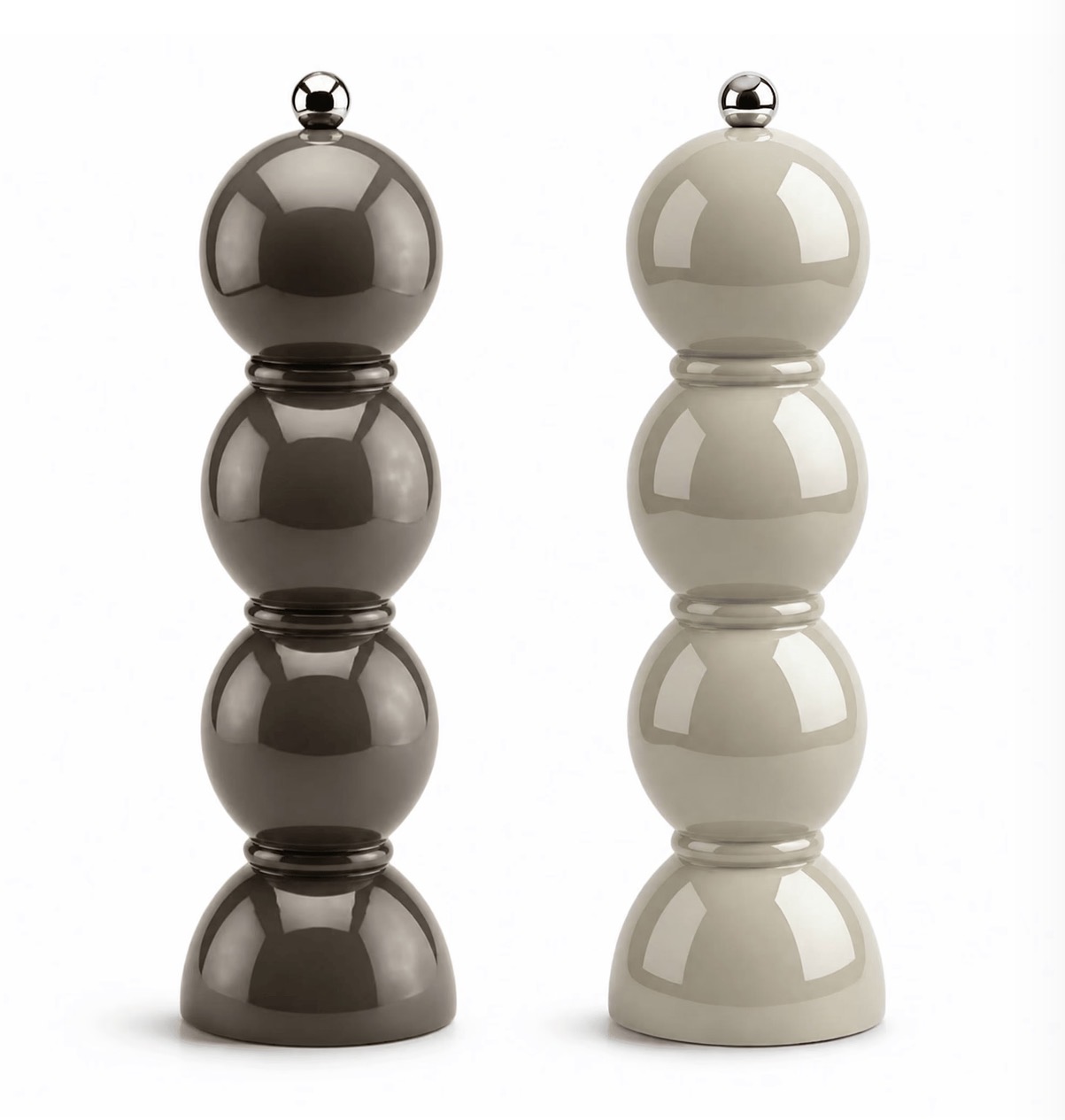 Cappuccino and Mink Bobbin Salt & Pepper Mill Set