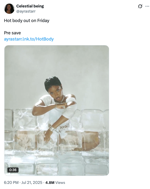 Hot Body pre-save 4.8M views