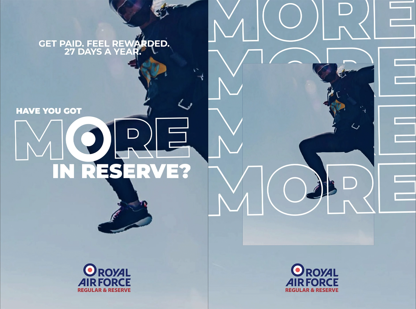 RAF More in Reserve skydiver posters