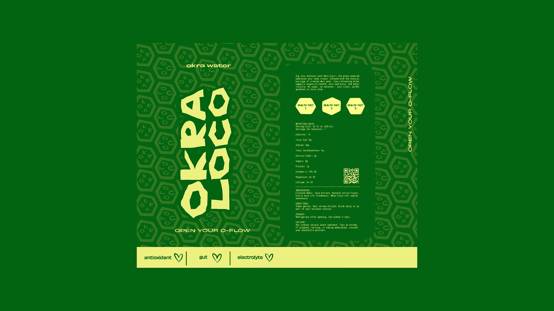 Okra Loco okra water label
