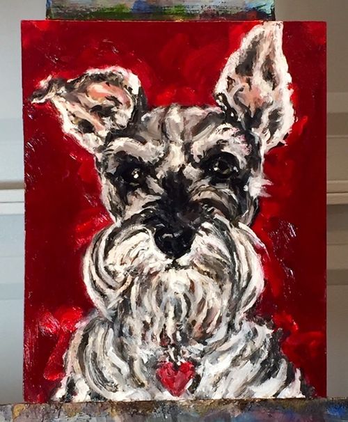 Dog Portrait in Red