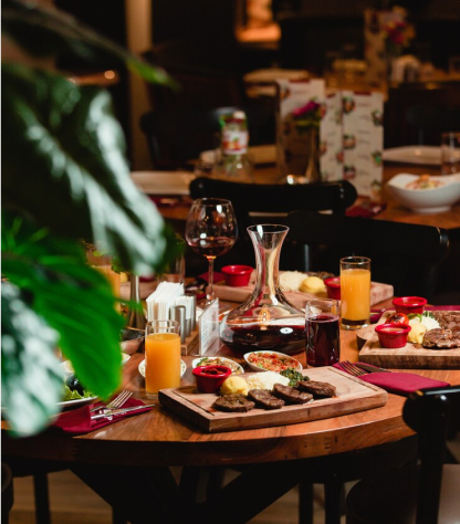Elegant dining room table spread at Gastro at 35
