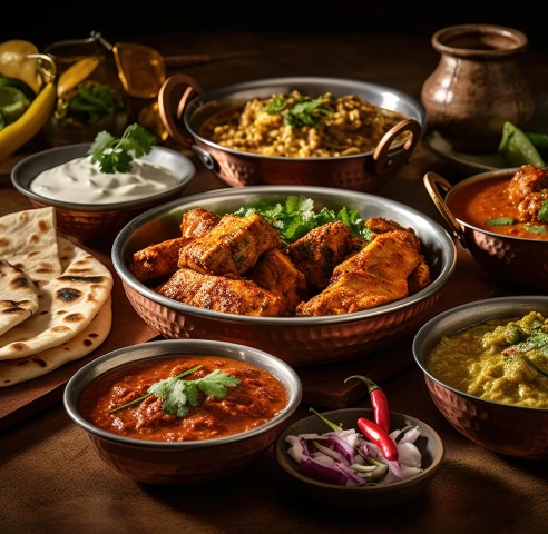 North Indian curry and naan at Gastro at 35