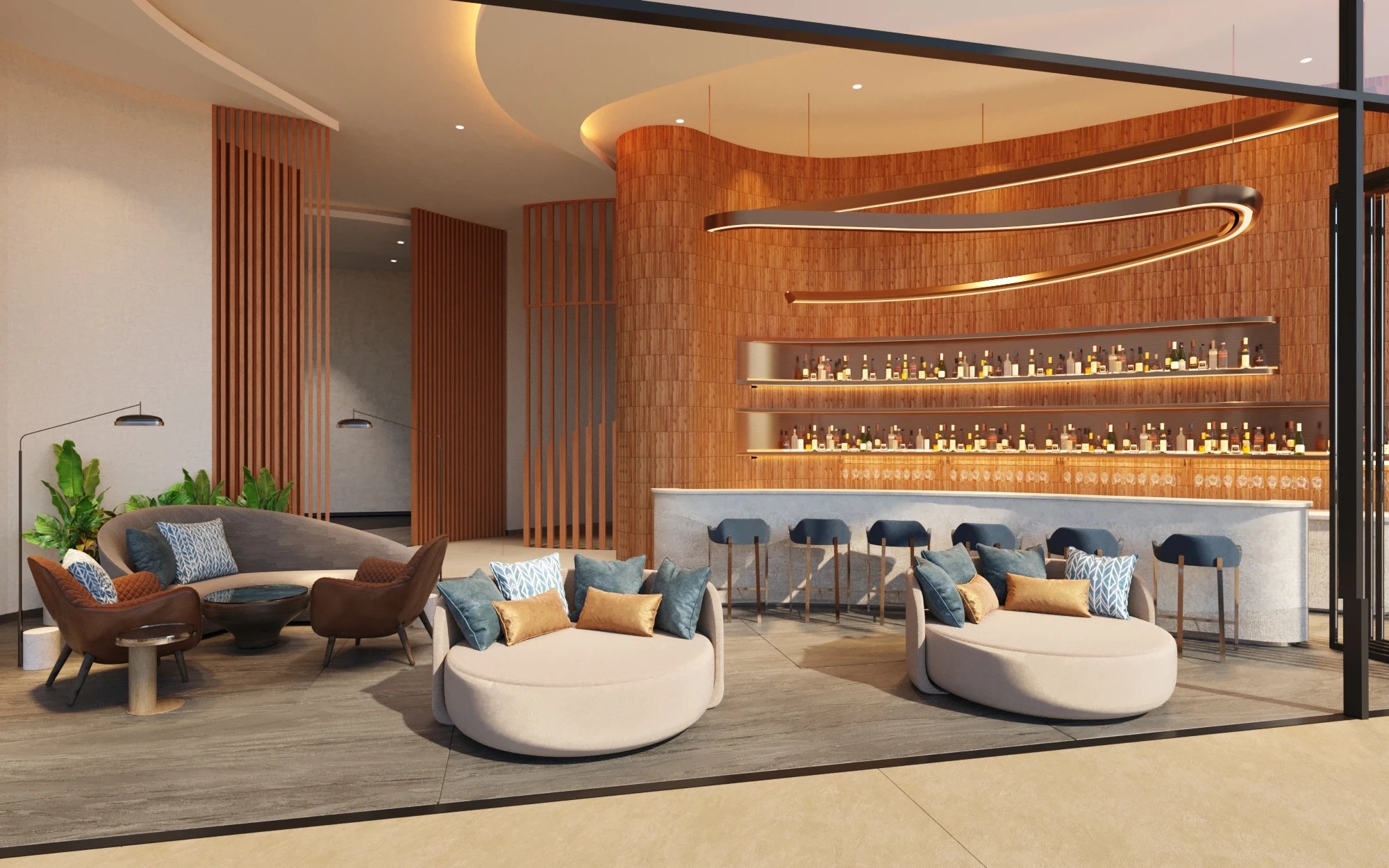 Bar and hospitality interior at the resort