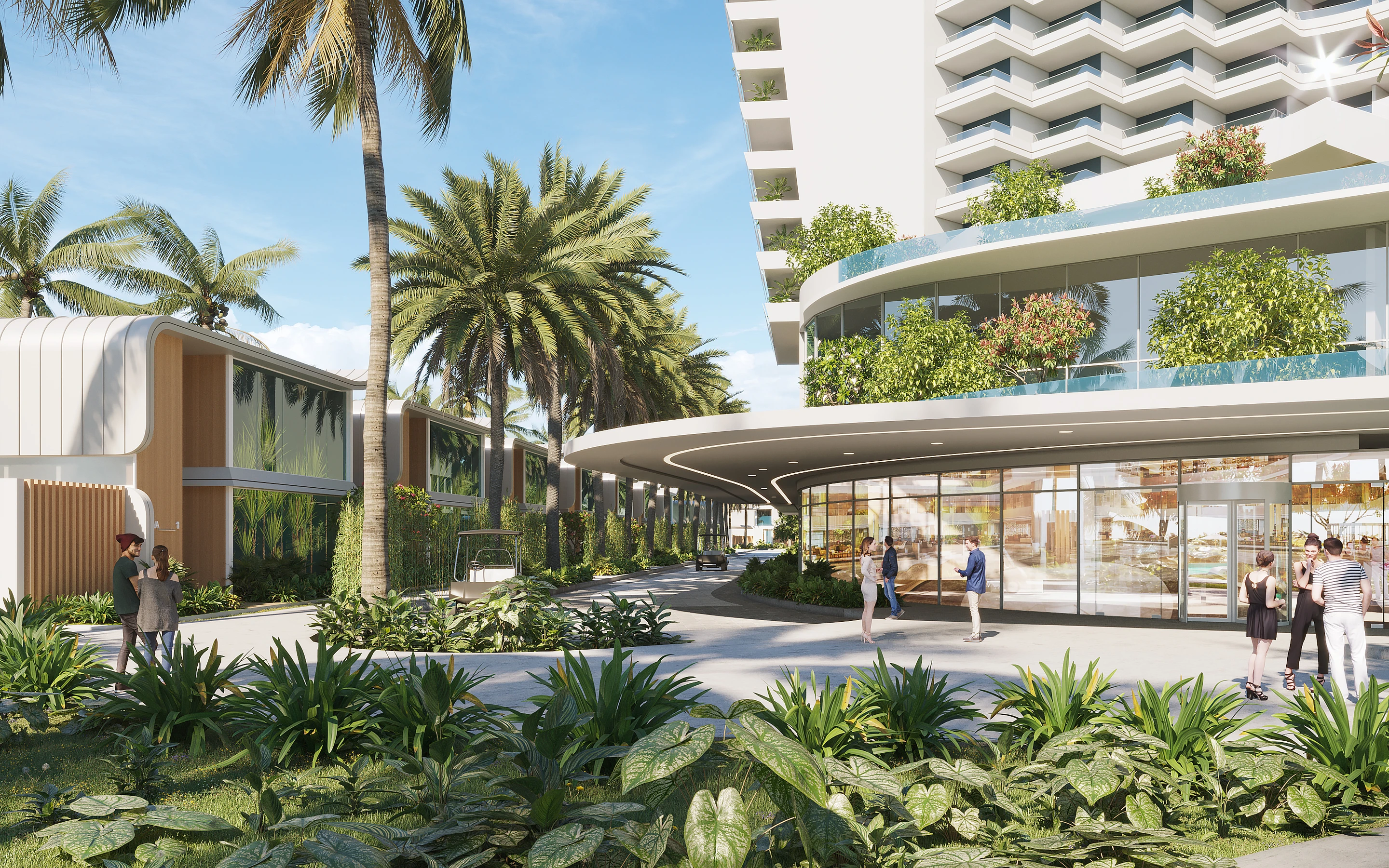 Landscaped pathway through Dream Do Son Resort and Spa