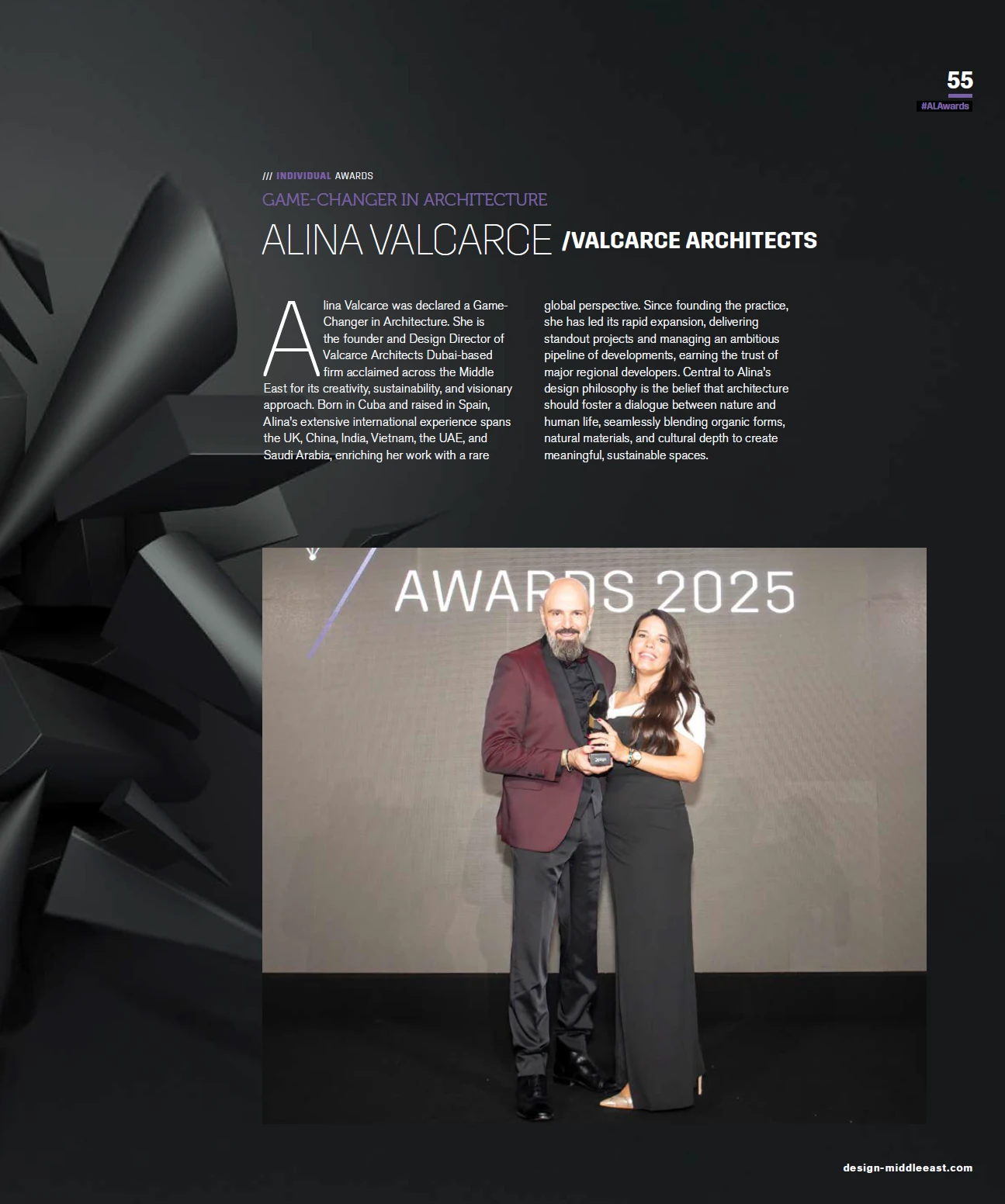 Game-Changer in Architecture Awarded to Alina Valcarce Founder & Design Director, Valcarce Architects