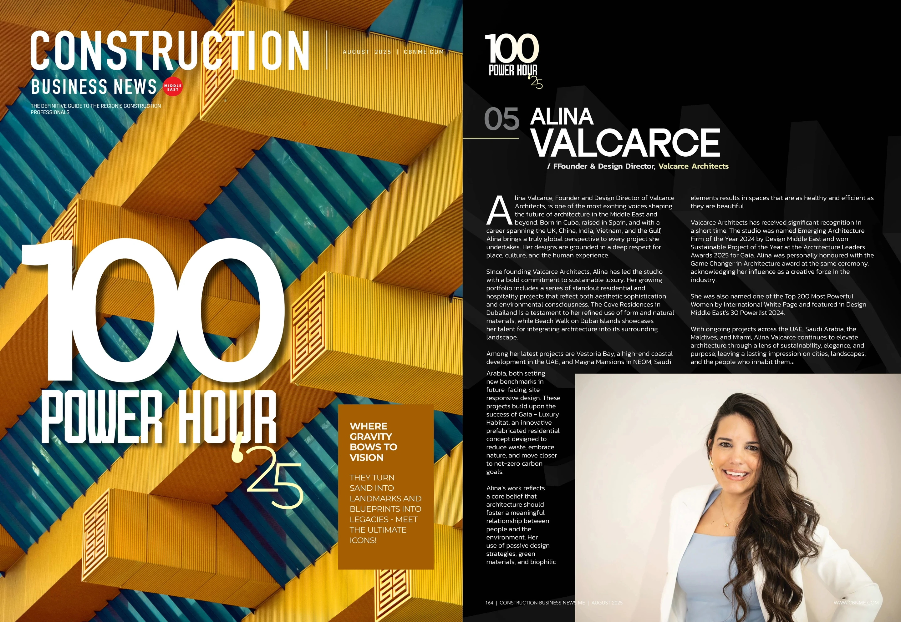 Alina Valcarce Named Among the Top 100 Construction Giants Founder & Design Director, Valcarce Architects