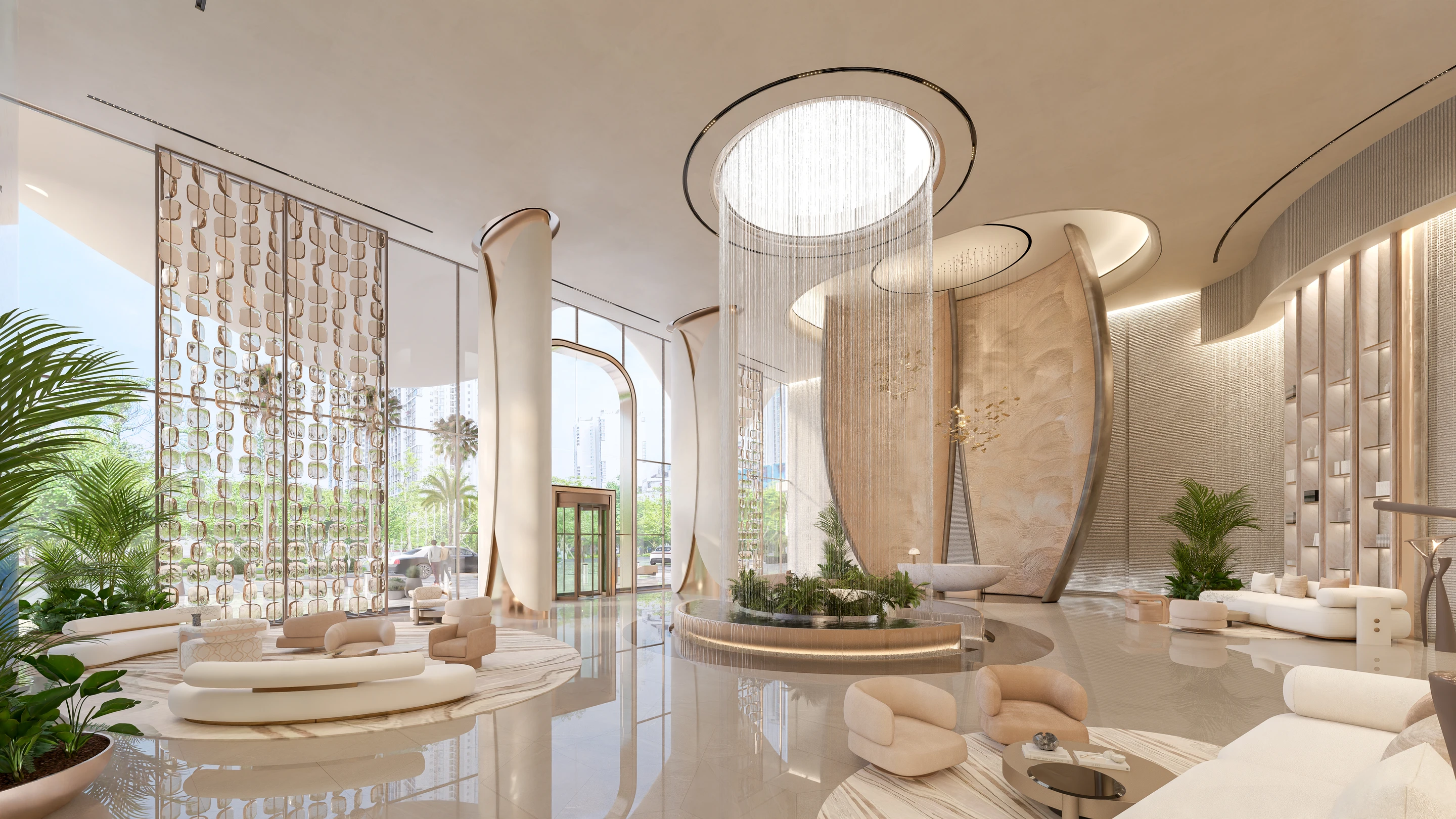 Double-height Breez by Danube lobby interior