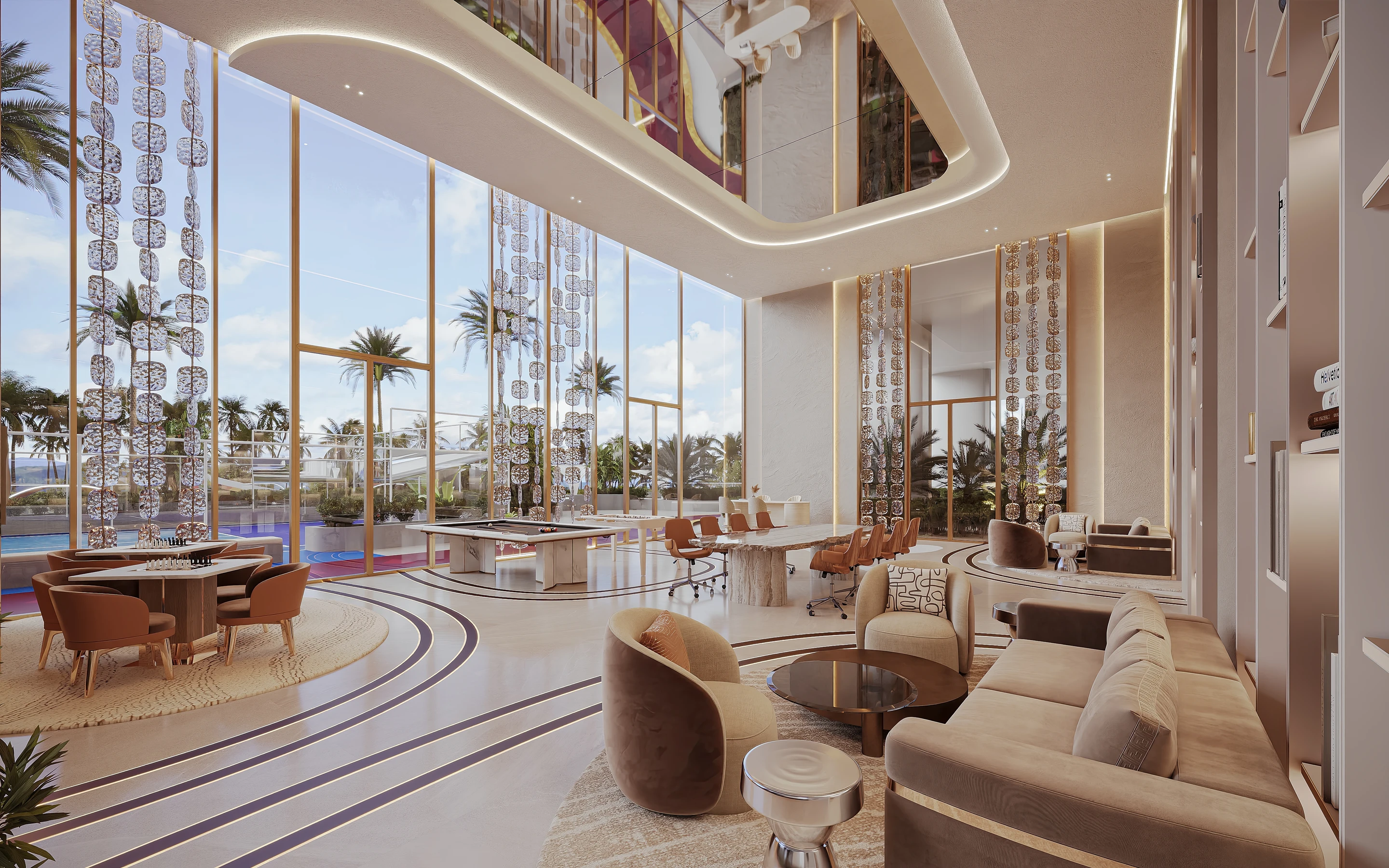 Breez by Danube lounge with waterfront views