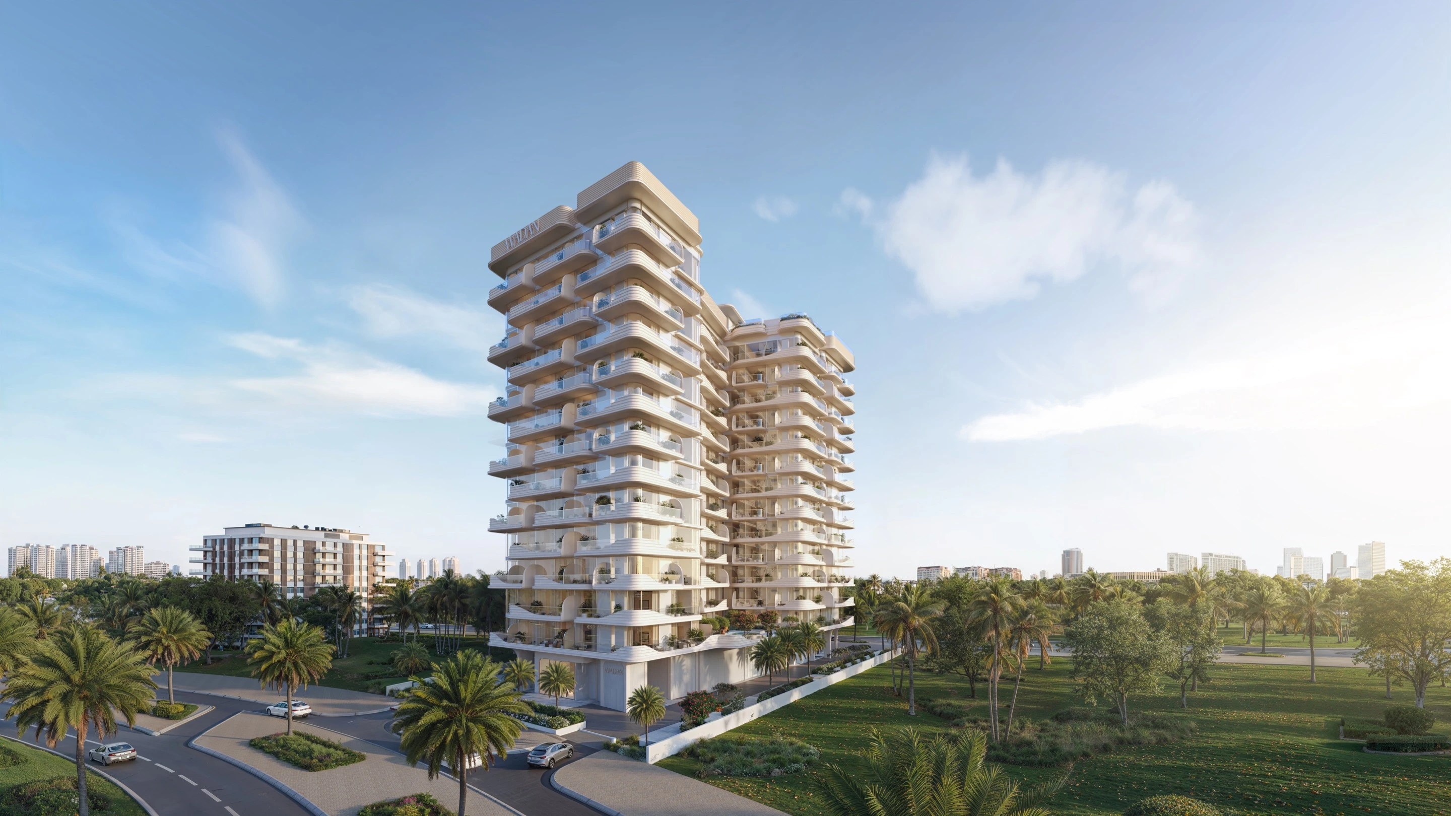 Cybèle by Wadan park-facing residential tower exterior