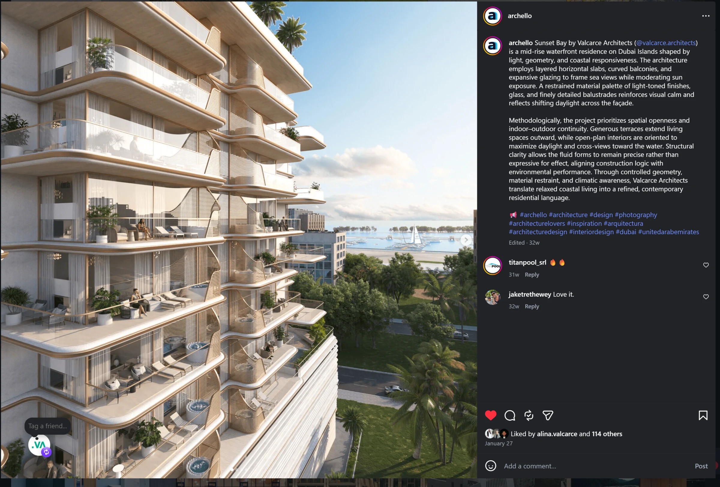 Archello feature of Sunset Bay by Valcarce Architects