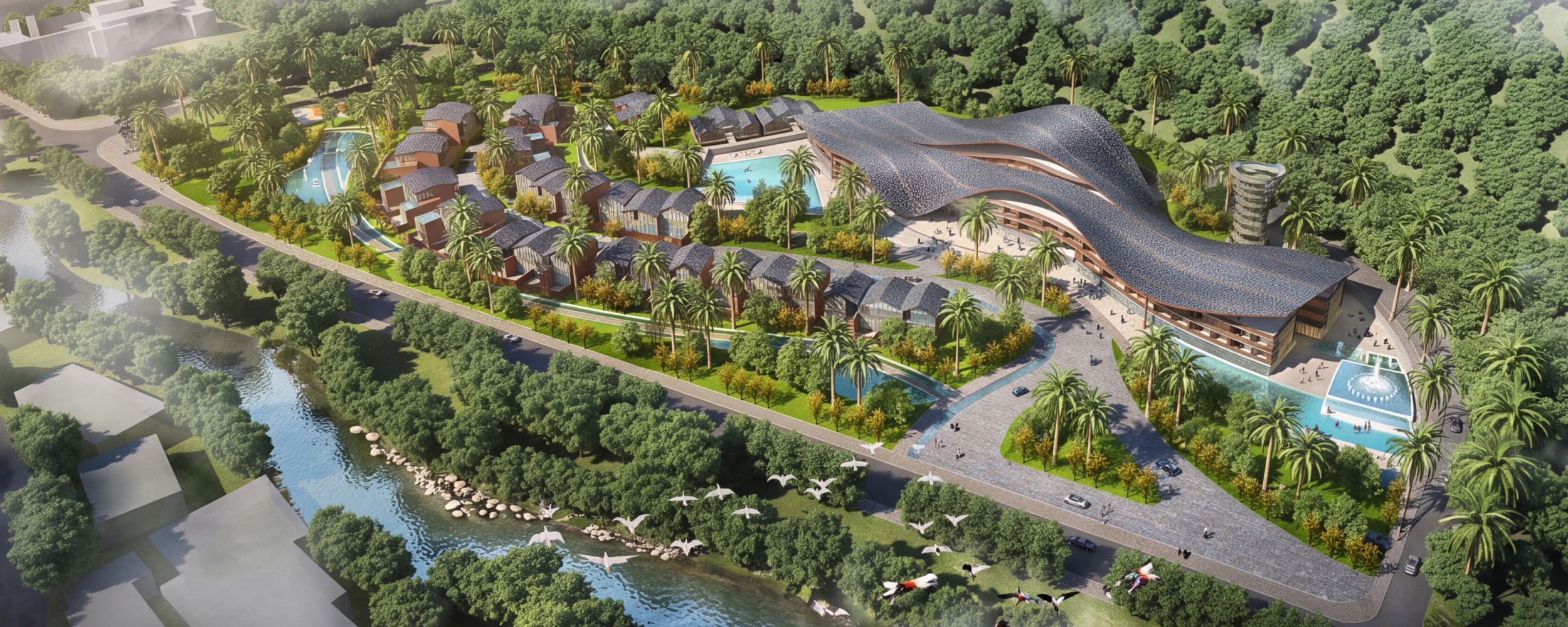 Huangyao Resort architecture integrated with the surrounding landscape