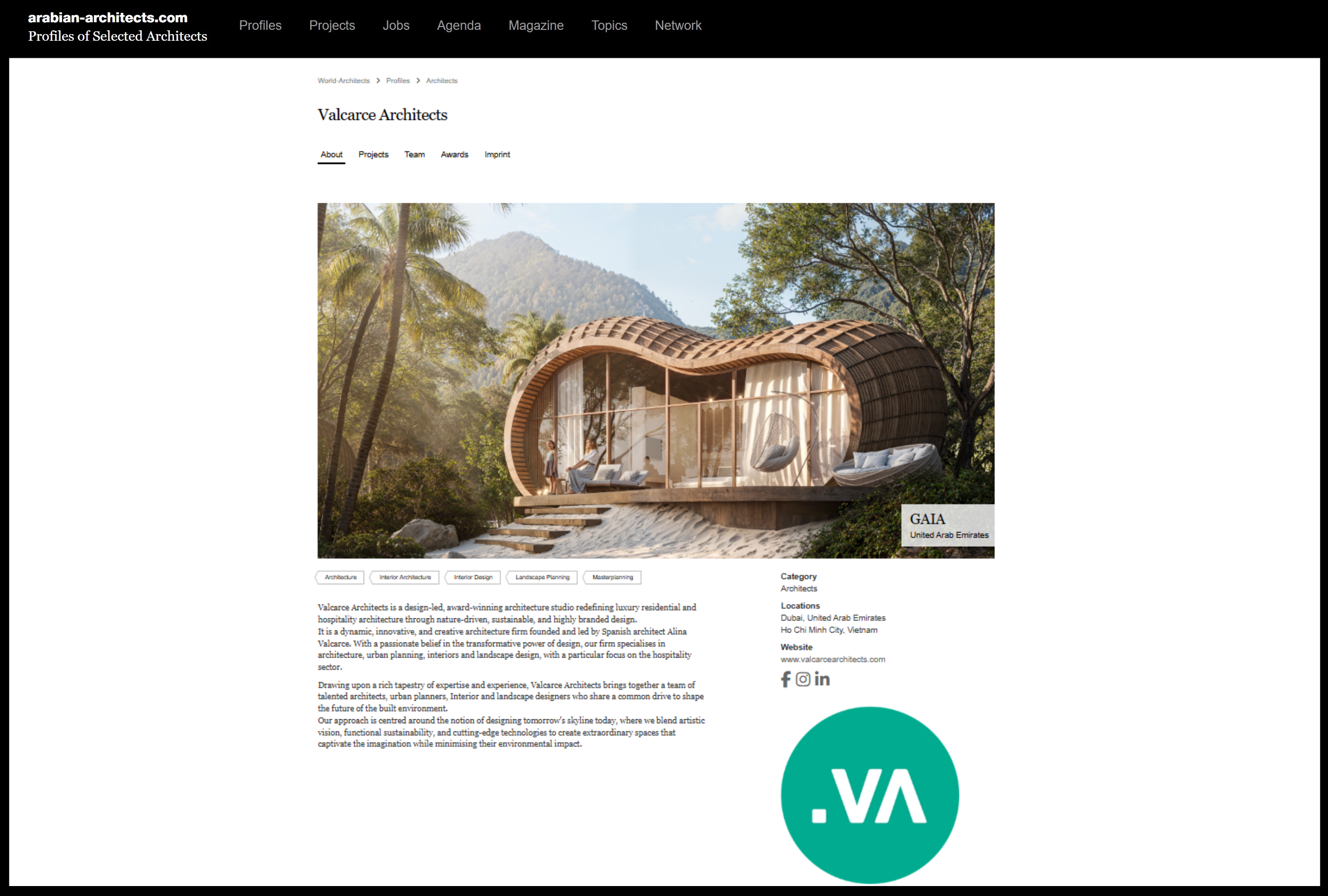 Valcarce Architects Featured on World-Architects' International Platform