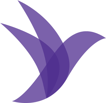 Purple abstract bird logo