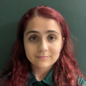 Portrait of a young woman with red hair