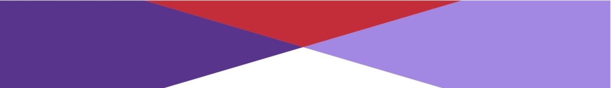 Decorative purple and red banner graphic