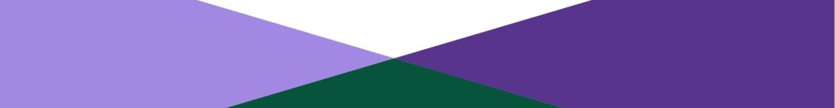 Decorative purple and green banner graphic
