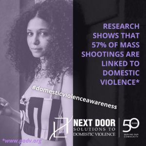 Research shows that 57% of mass shootings are linked to domestic violence. #domesticviolenceawareness