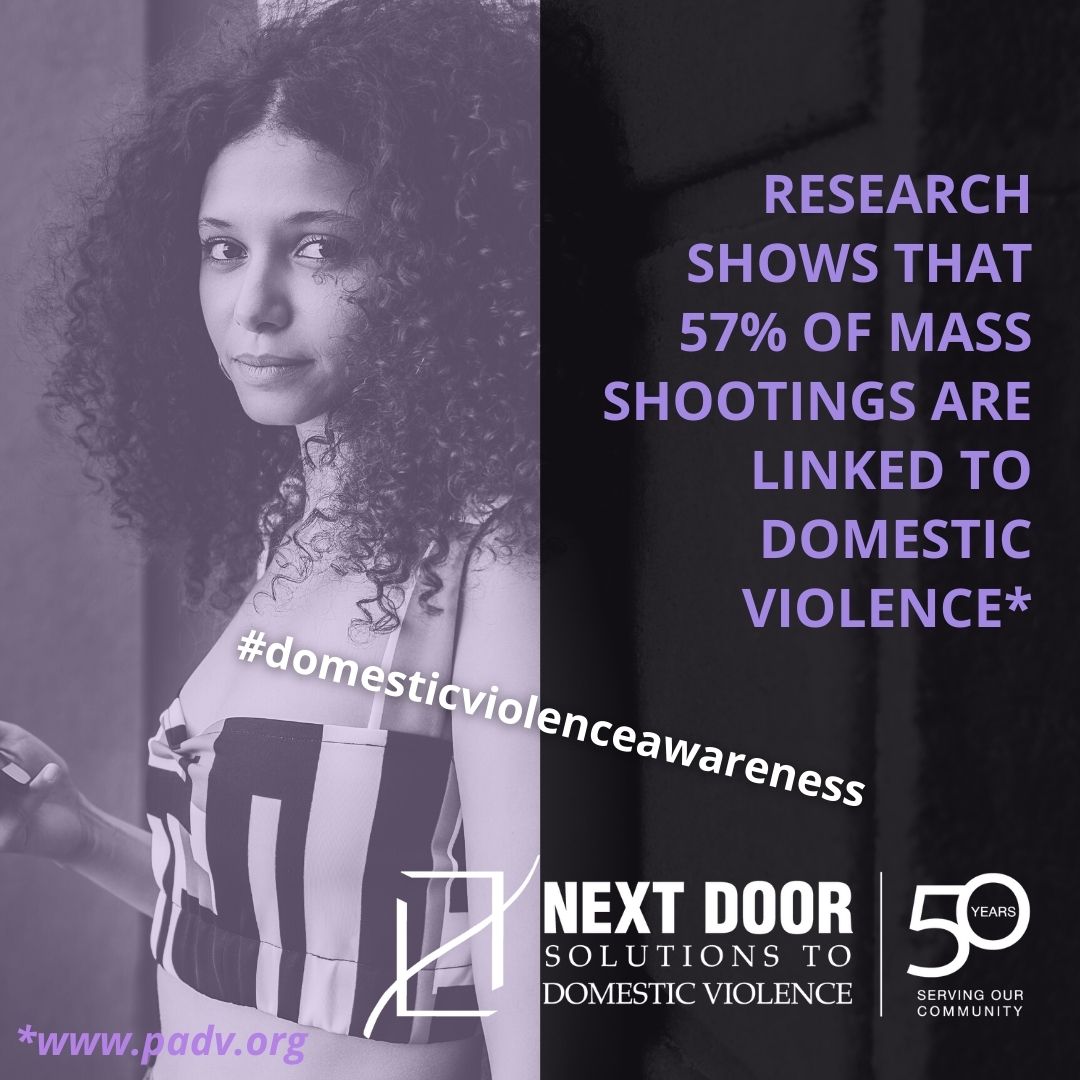 Research shows that 57% of mass shootings are linked to domestic violence. #domesticviolenceawareness