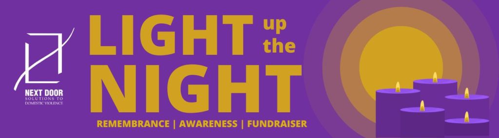 Light Up the Night banner: remembrance, awareness, fundraiser