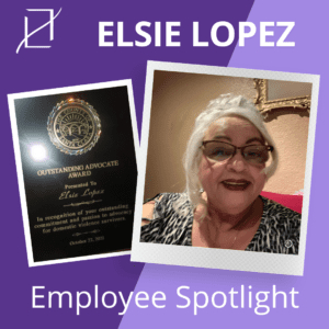 Employee Spotlight: Elsie Lopez with her Outstanding Advocate Award