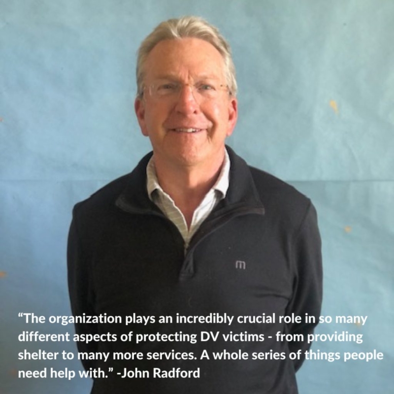 Board member John Radford, with his quote about the crucial role Next Door Solutions plays in protecting survivors