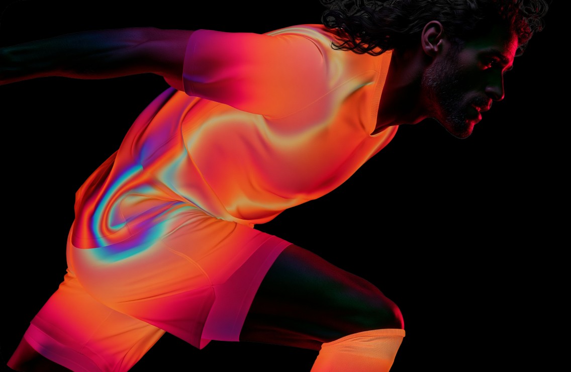 Thermal-mapped sprinter on black