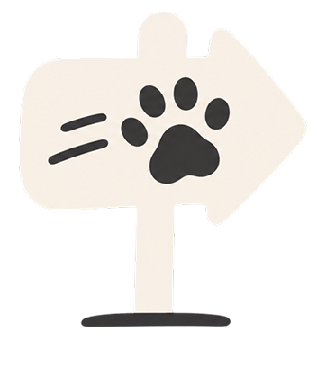 Pictogram of a paw print signpost