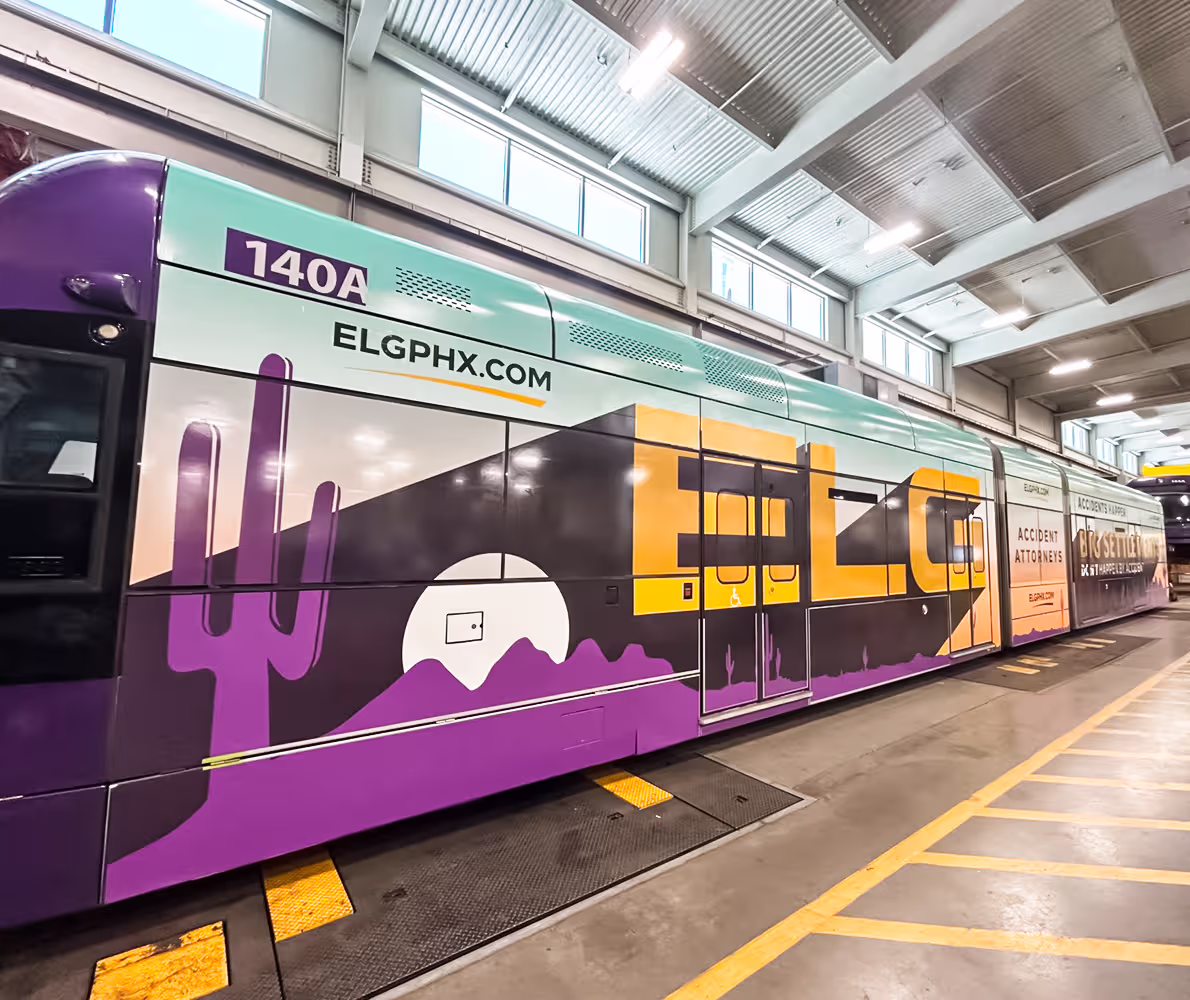 Example of Xolara's out-of-home transit branding work