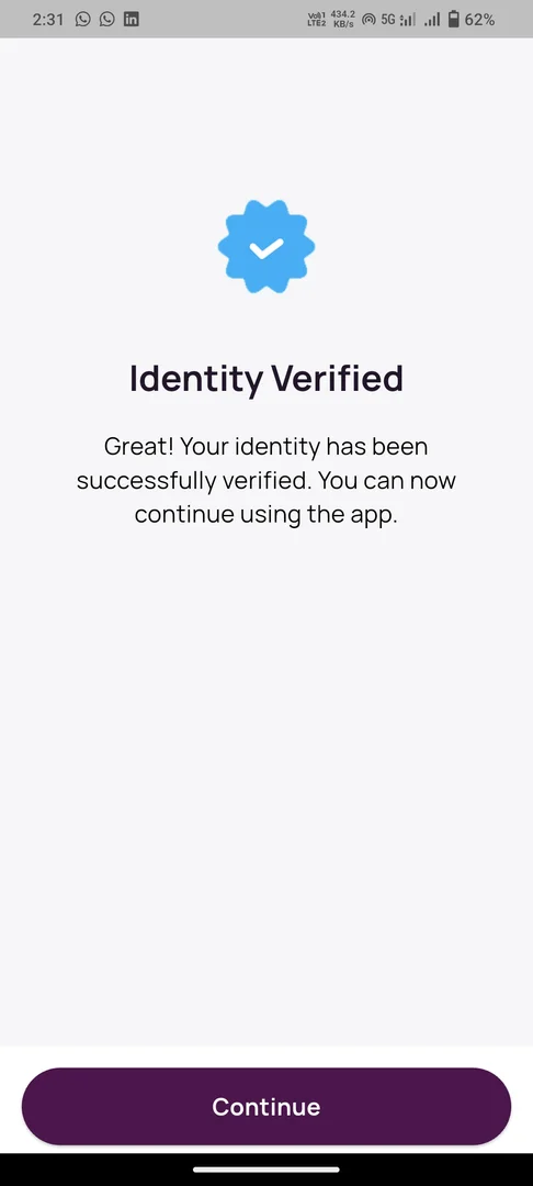 SPARK app — identity verification badge on a member profile