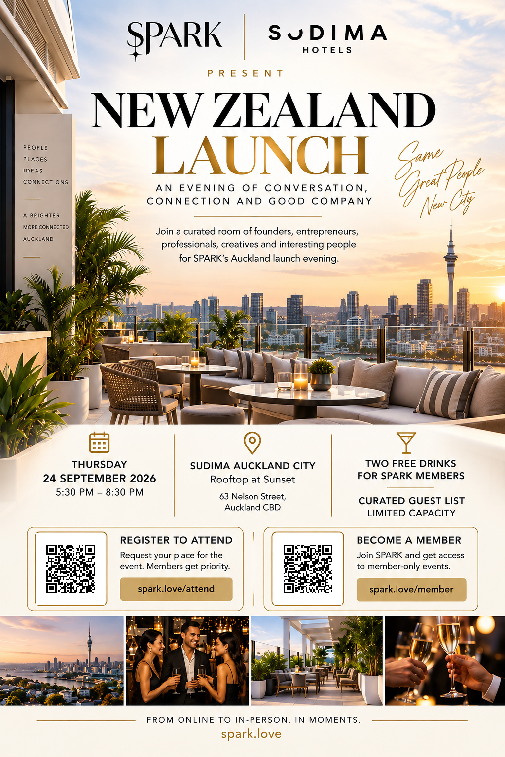 SPARK and Sudima present the New Zealand launch on Thursday 24 September 2026