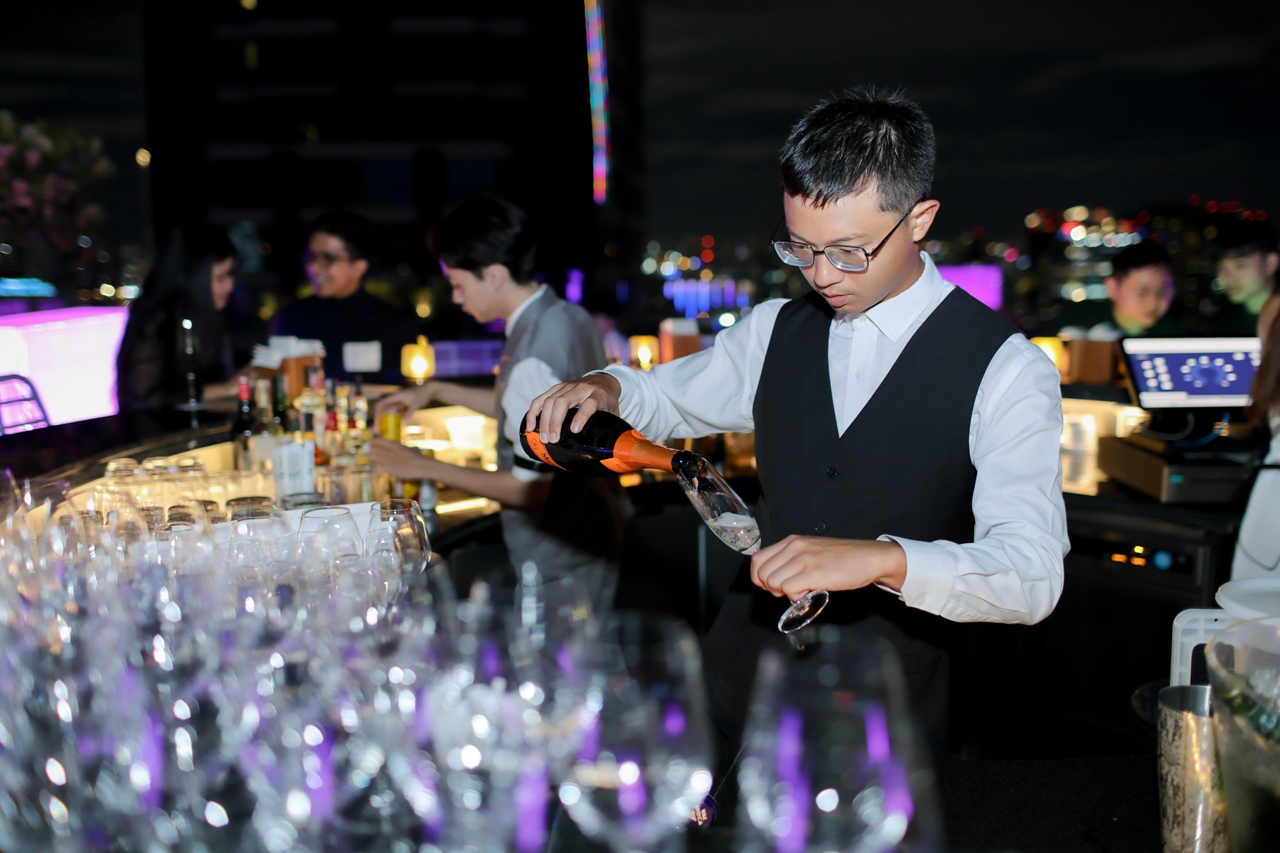 The details of a rooftop evening at a previous SPARK event in Bangkok