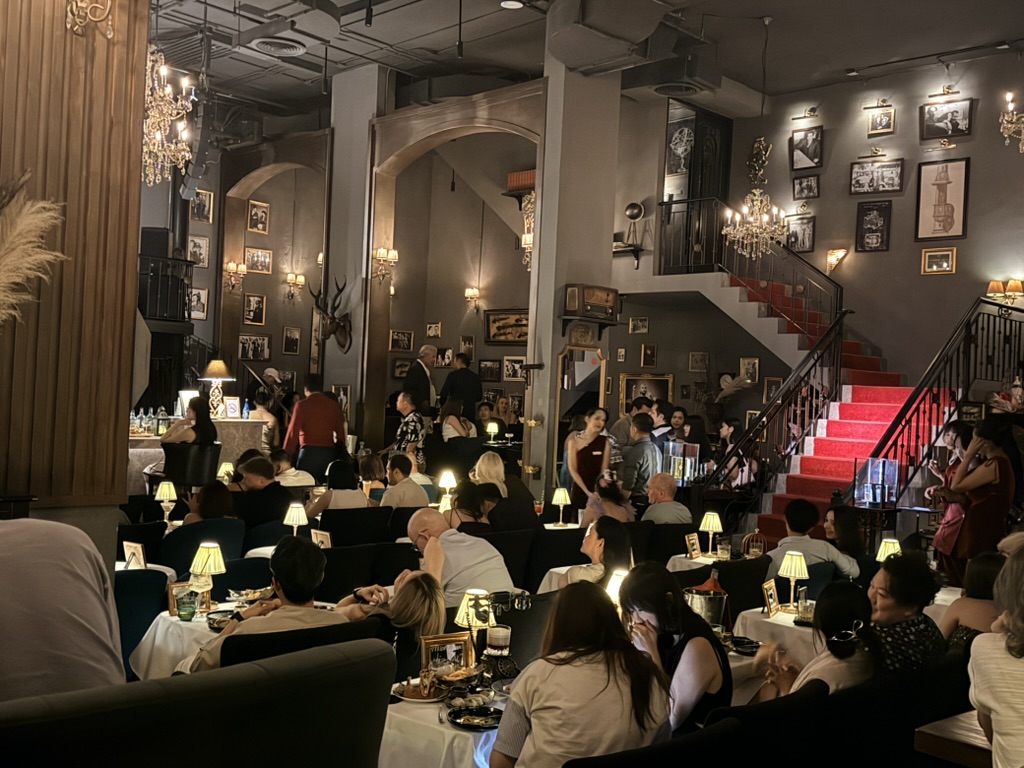 The grand staircase dining room at the Abandoned Mansion