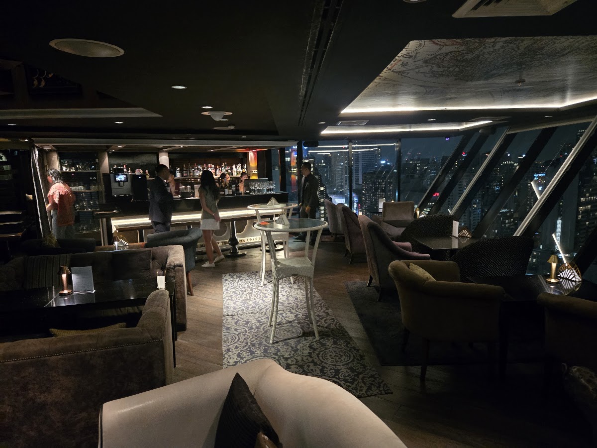 The Axis & Spin rooftop lounge above the Bangkok skyline
