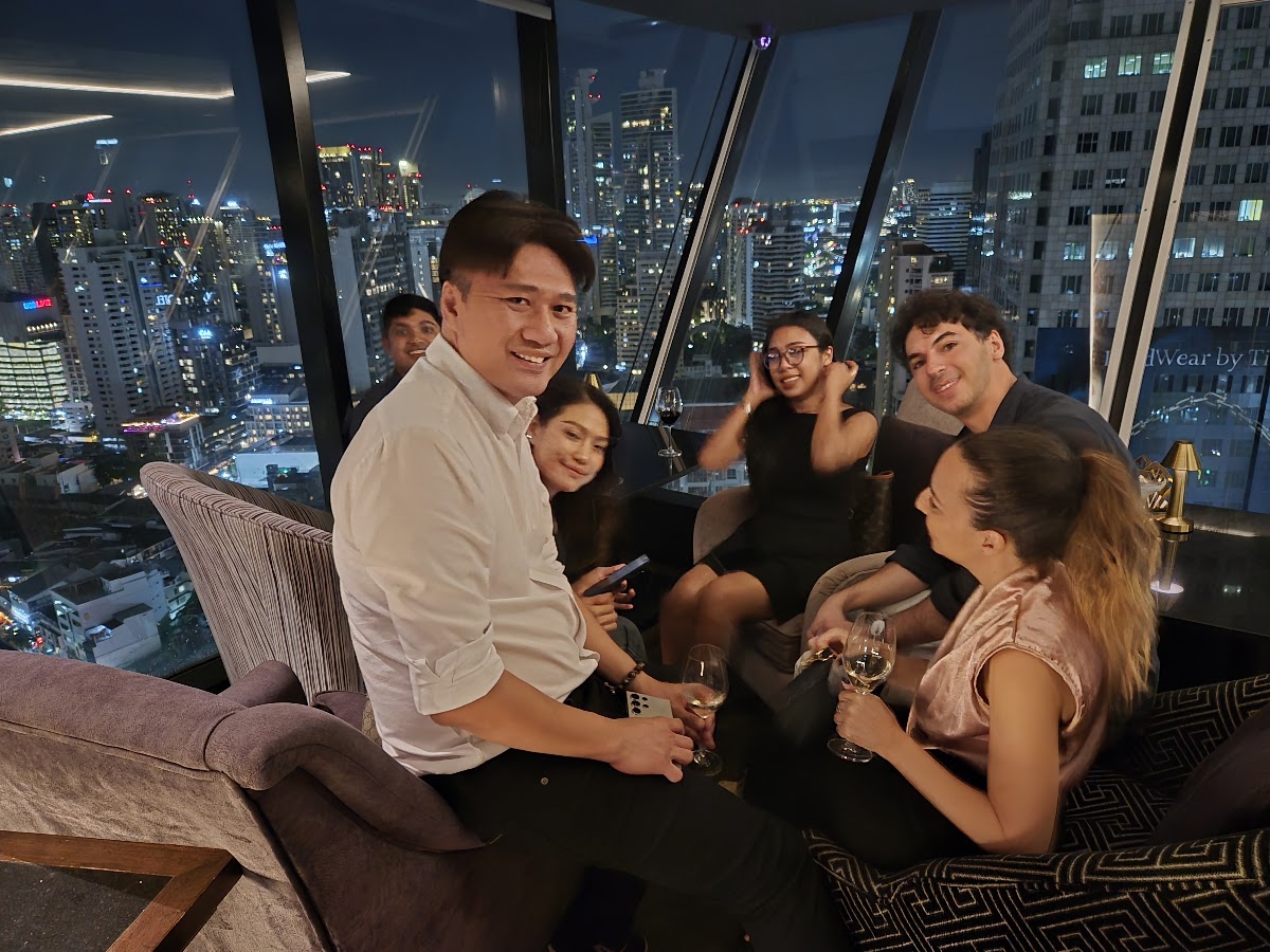 Members against the skyline at Axis & Spin