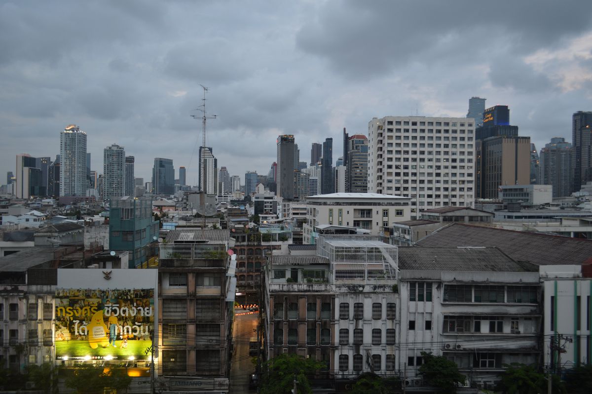 Bangkok's rooftops and towers at dusk